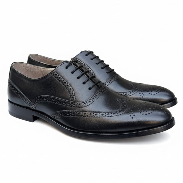 Black wingtip oxfords