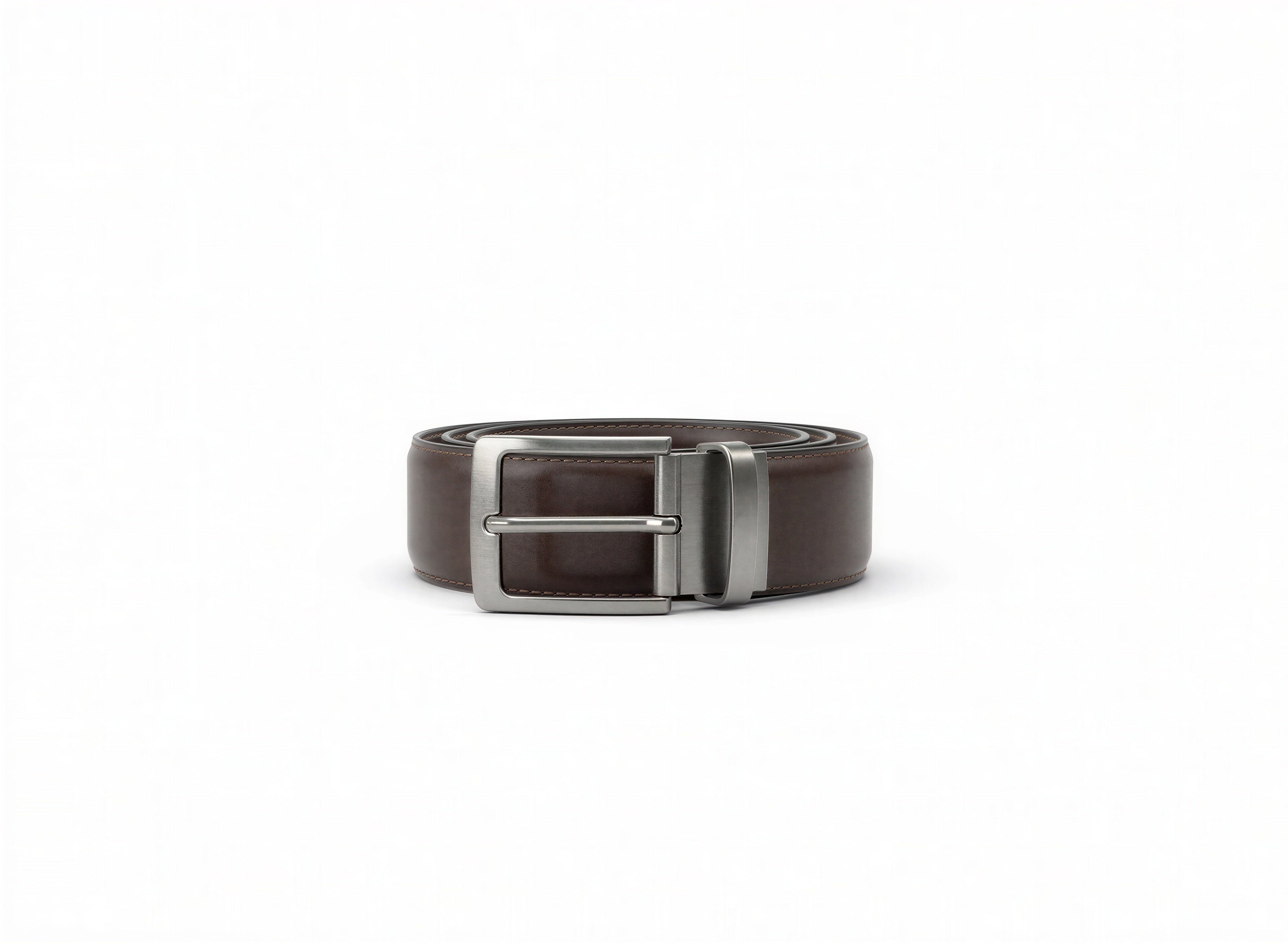 Black and brown faux leather color switch belt