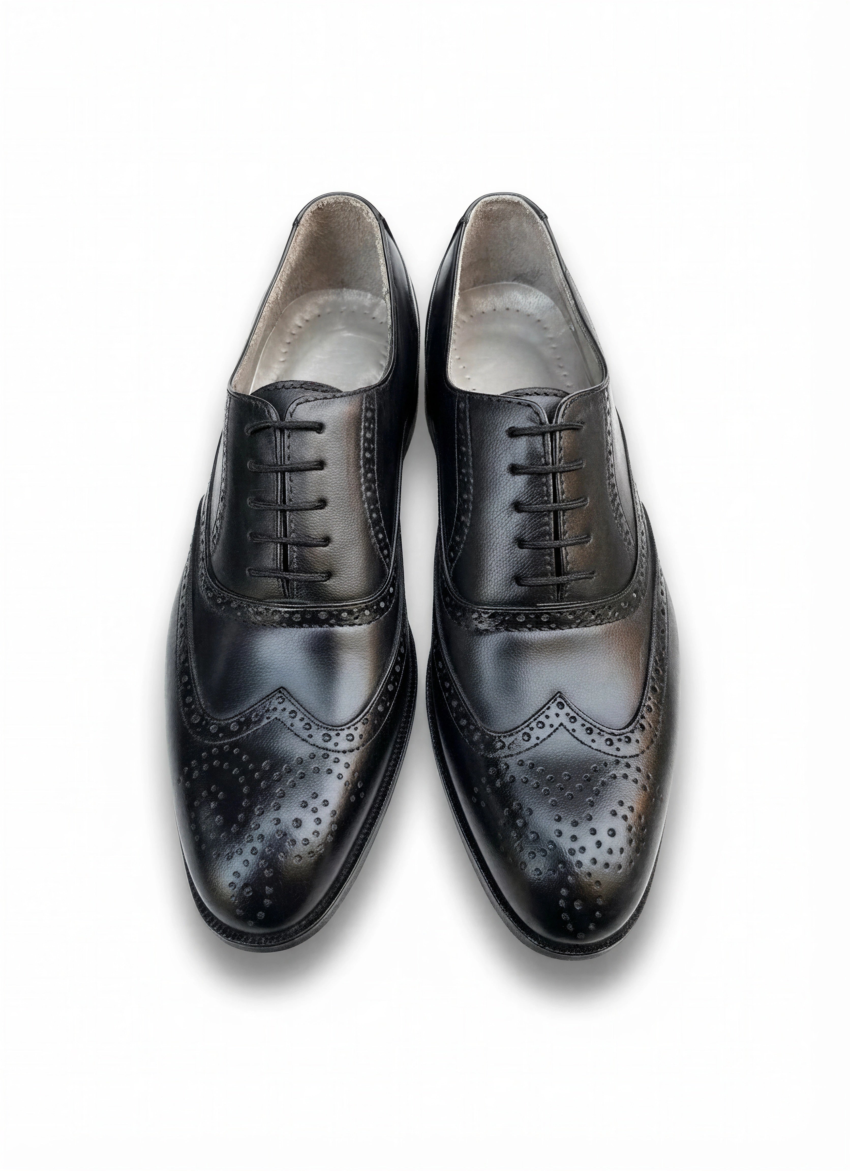 Black wingtip oxfords